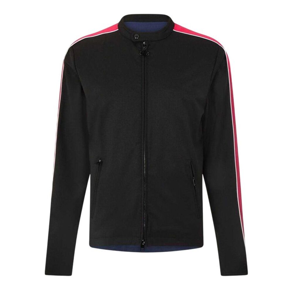 Diesel Mens Contrast Panel Long-Sleeved Biker Jacket / Black/Red